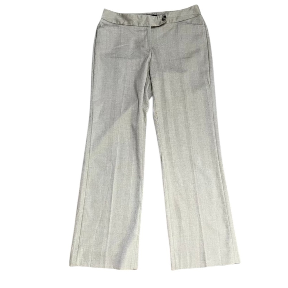 WHBM Womens Modern Boot Pants Size 2R Beige Cream‎ Herringbone Modern